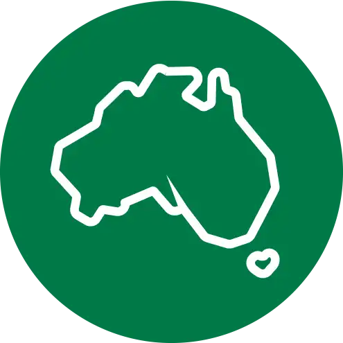 Australian Owned icon map for Australian organic wellness products company
